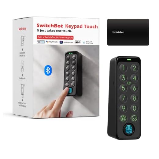 SwitchBot Smart Keypad Touch for SwitchBot Lock, Fingerprint Keyless Home Entry, IP65 Waterproof, Supports Virtual Passwords for Home Security