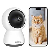 DEKCO 2K Security Camera Indoor, Baby Monitor Pet Camera 360-Degree for Home Security, WiFi Home Indoor Camera for Baby/Pet, Motion Tracking, Night Vision, 2 Way Audio, Compatible with Alexa