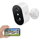 DEKCO Security Cameras Wireless Outdoor/Indoor, 1080P HD Wireless Rechargeable Battery Powered WiFi Home Surveillance Camera with Spotlight, Siren, Motion Detection, Color Night Vision, IP66