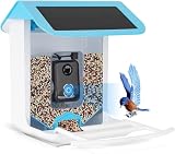 Bird Feeder with Camera, Didumoine 1080P HD Camera Auto Capture Bird Videos & Solar Panel, Smart Bird House with Camera and Solar Roof (Include 64G SD Card)