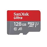 SanDisk 128GB Ultra MicroSDXC UHS-I Memory Card with Adapter - 100MB/s, C10, U1, Full HD, A1, Micro SD Card - SDSQUAR-128G-GN6MA