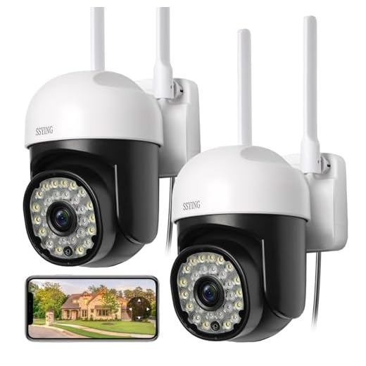 SSYING 2PCS Surveillance Outdoor Security Cameras, 5G/2.4G Wi-Fi Wireless 1080P Dome Home Cam with Phone App, 360°View Pan/Tilt, Color Night Vision, 2-Way Audio, IP66 Waterproof, Motion Detection