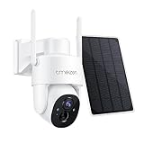 TMEZON Wireless Security Camera Outdoor, 2K Solar Security Camera with Pan Tilt 360° View, PTZ WiFi Control, Color Night Vision
