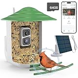 Smart Bird Feeder with Camera - Wireless Outside Birds Feeder Camera, Solar Bird Watching Cameras, 1080P HD Full Color Bird House Cameras, Auto Capture Video Window Birds Cam, Gifts for Bird Lovers