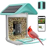 isYoung Smart Bird Feeder with Camera, AI Identify Bird Species,Solar Panel with Wireless Connection Bird Camera Auto Capture Notify Gift for Parents (Dual Panel)