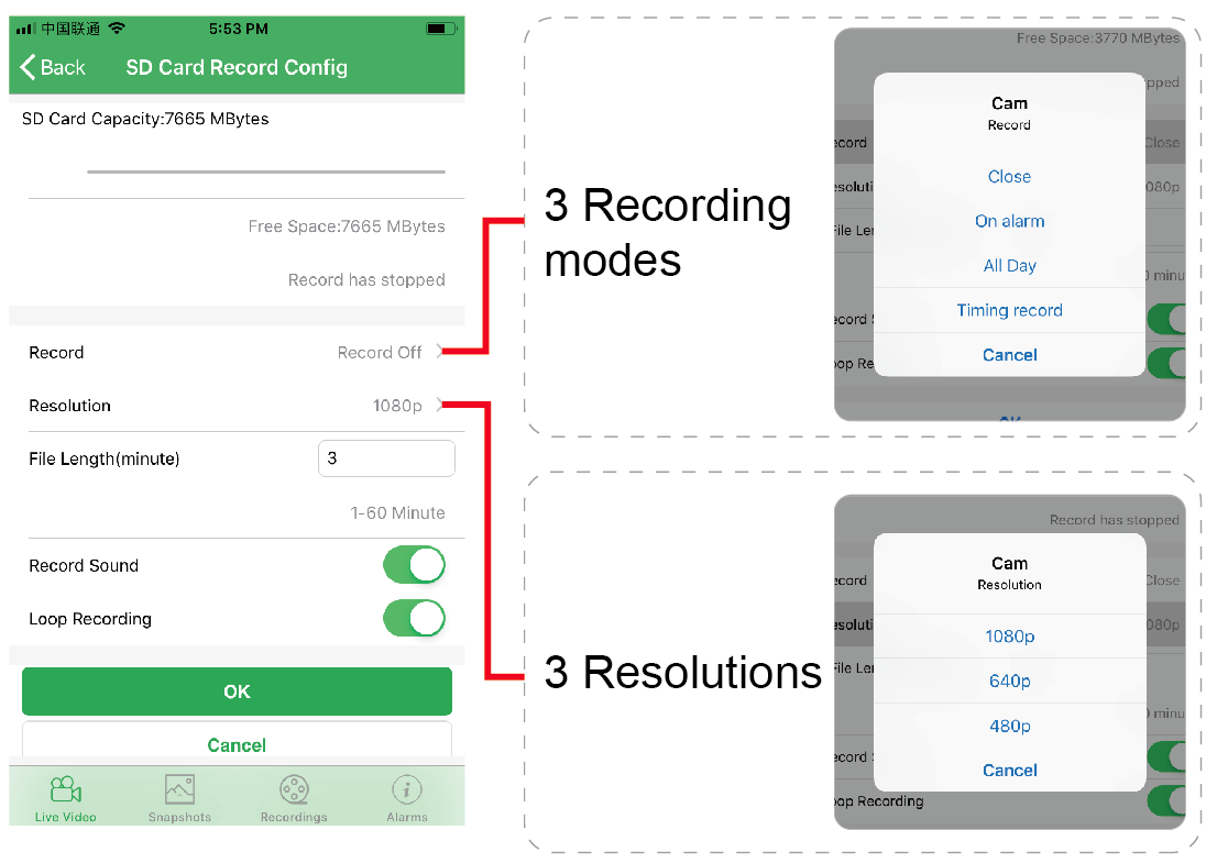 spy camera Record Video setting 2
