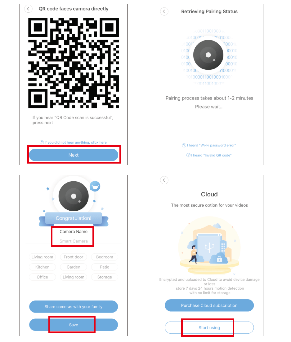 Adding Camera (Only Support 2.4G WiFi)