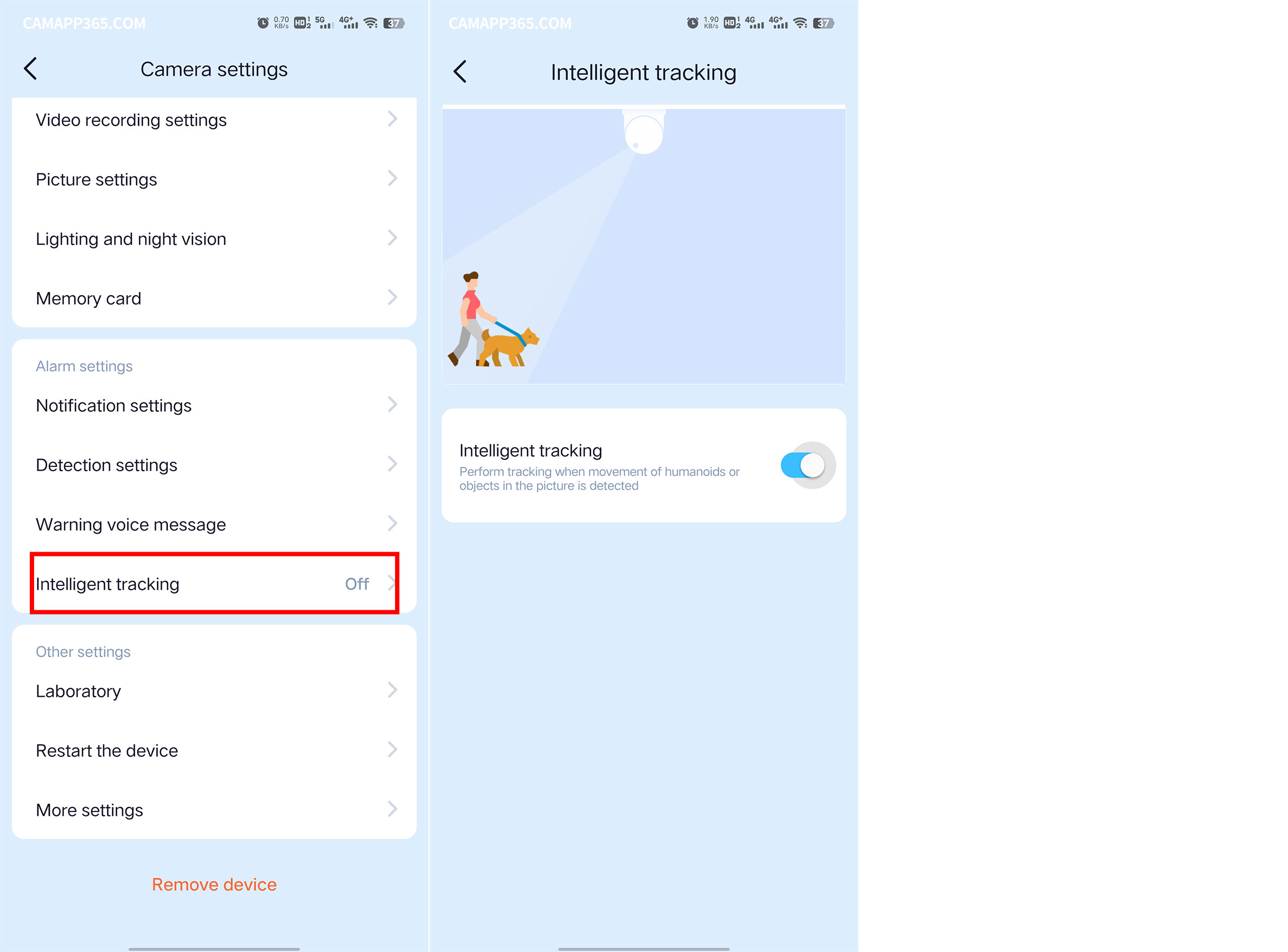 Setup Intelligent tracking