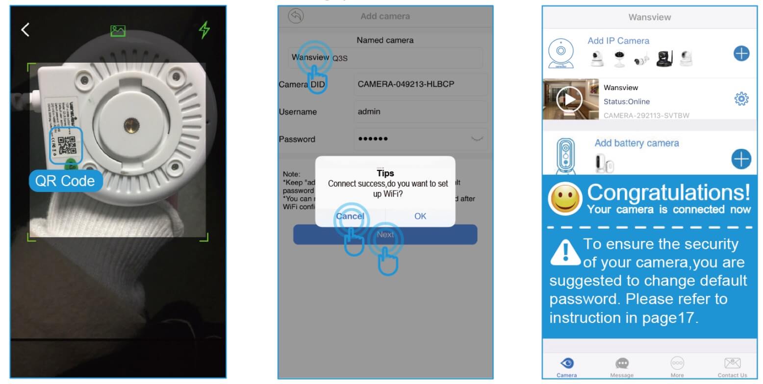 Add camera Via Wired Method