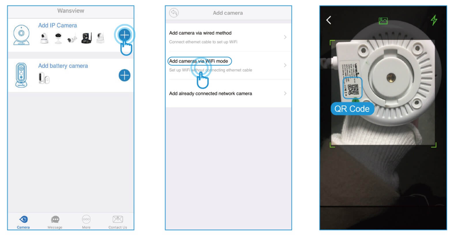 Add camera via WiFi mode