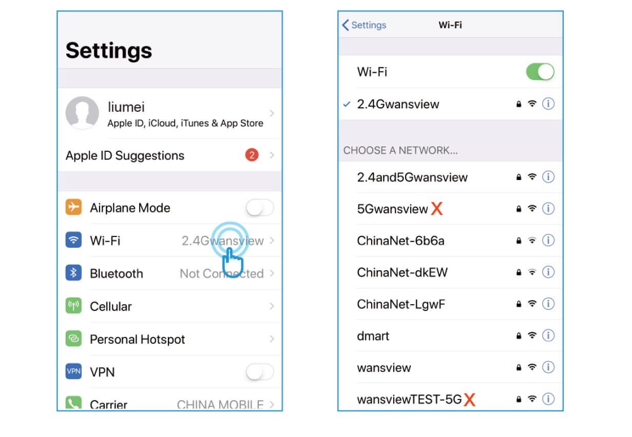 Connect Phone with 2 4G WiFi