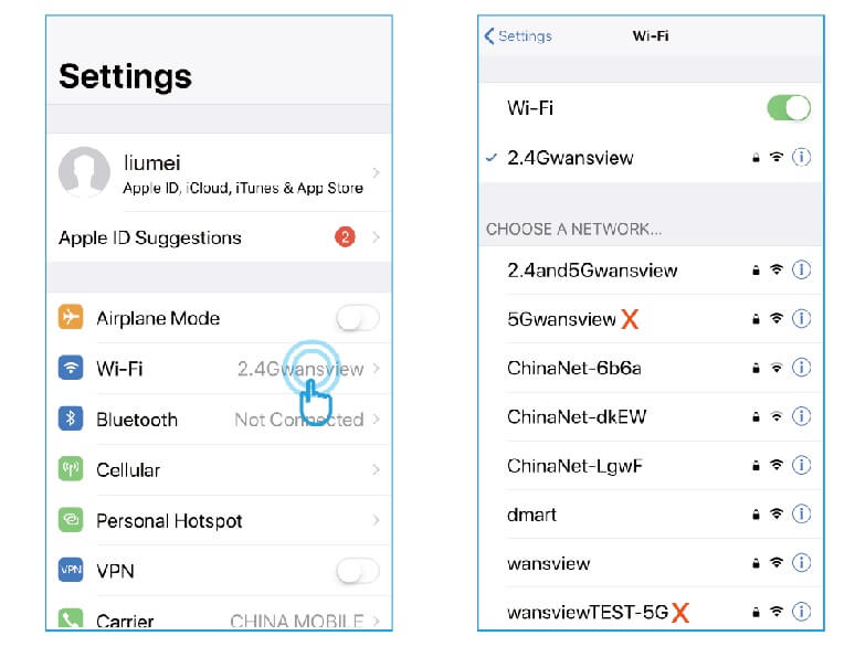 Connect Phone with 2 4G WiFi