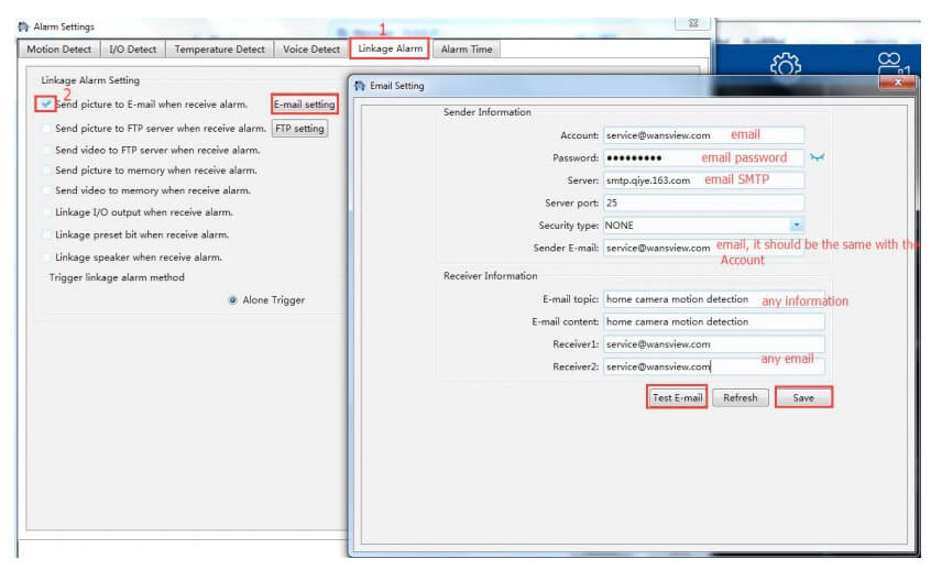 Email setting