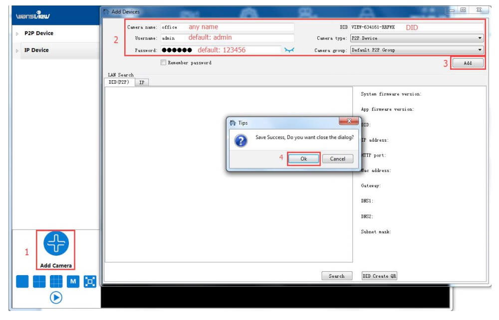 Manually add camera (suitable for outside network)
