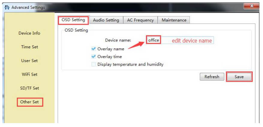 OSD setting