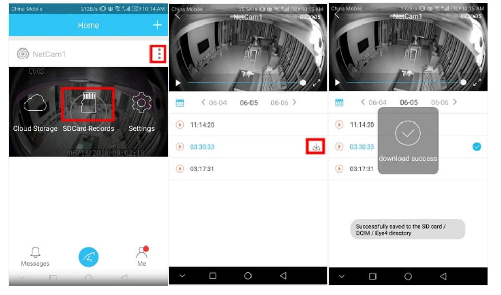 How to remotely download video files saved in SD card