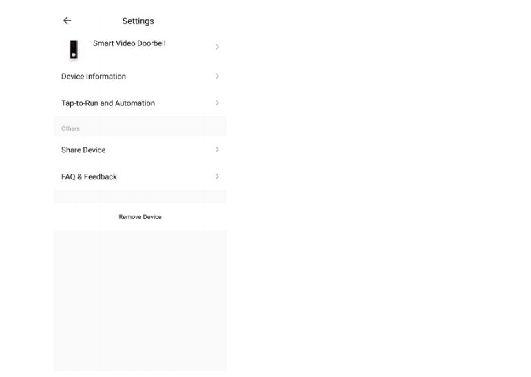 Device Settings - NGTeco Doorbell