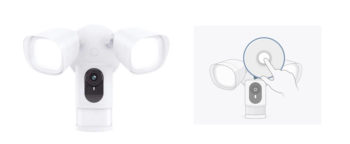 Floodlight Cam 2K : 1080P Reset button location