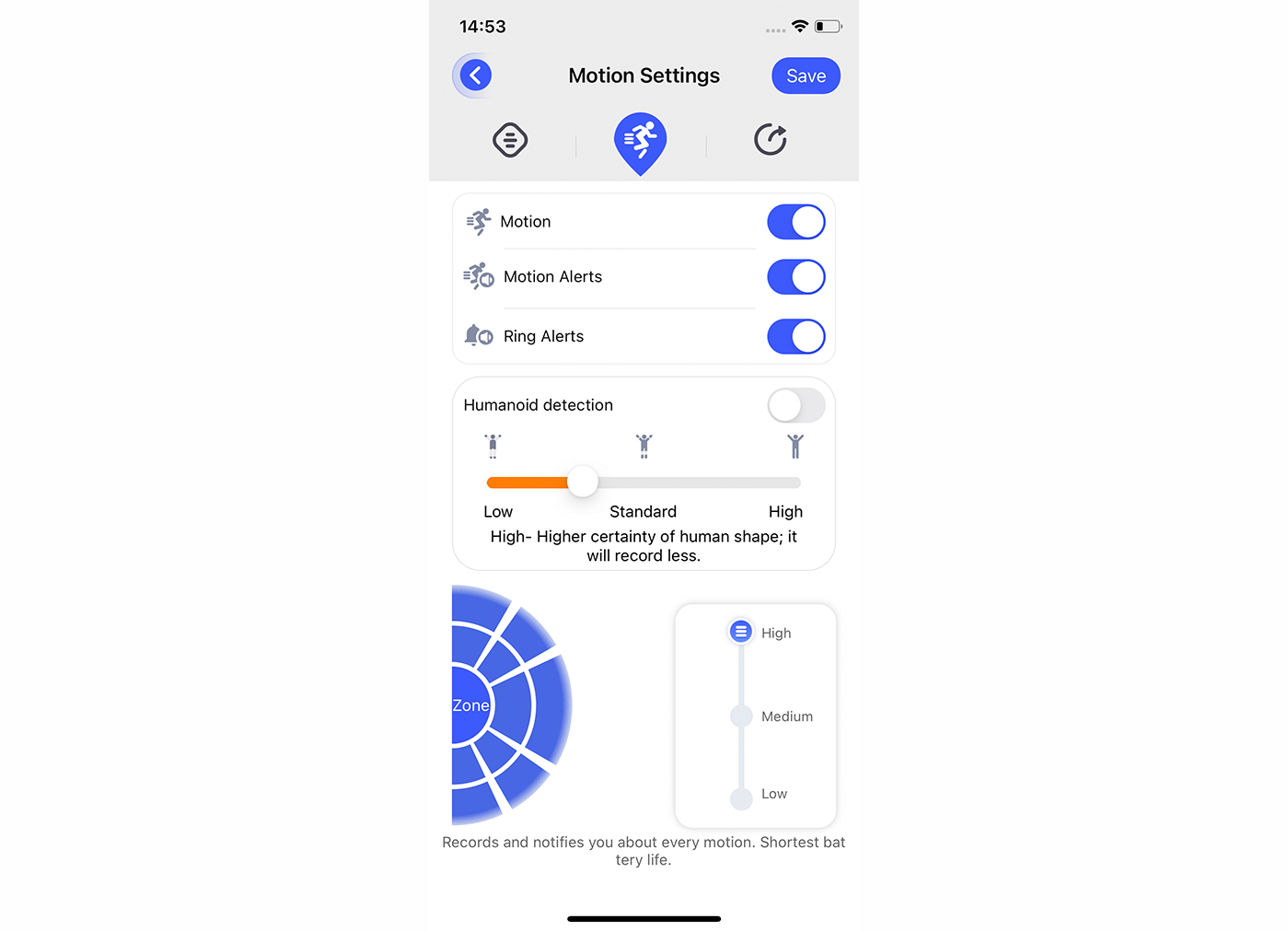 Motion Detection Settings