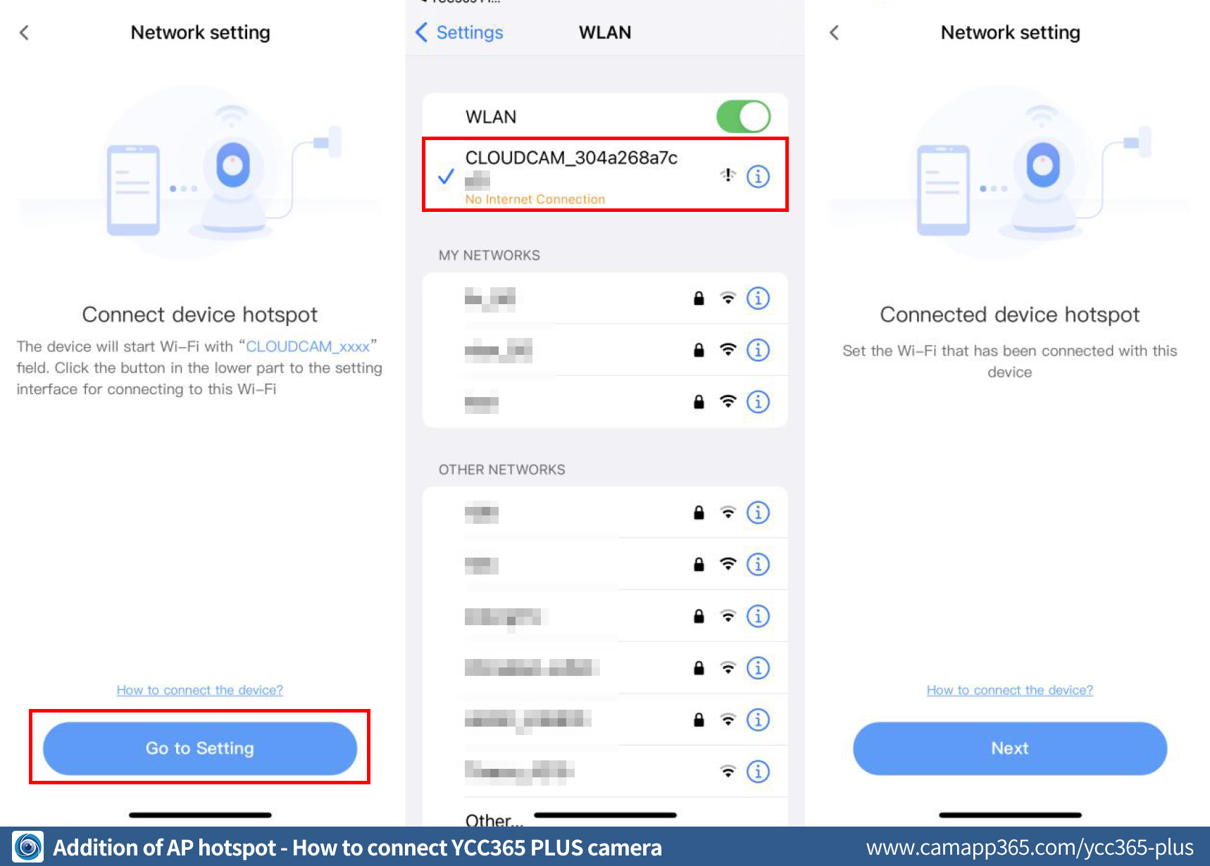 Addition of AP hotspot - How to connect YCC365 PLUS camera