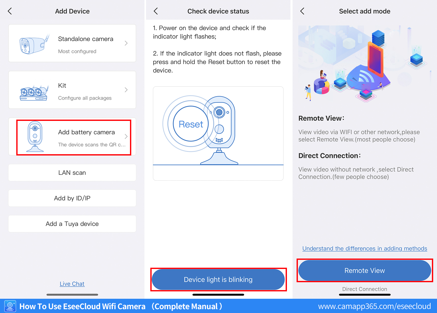 Connect EseeCloud Battery Camera