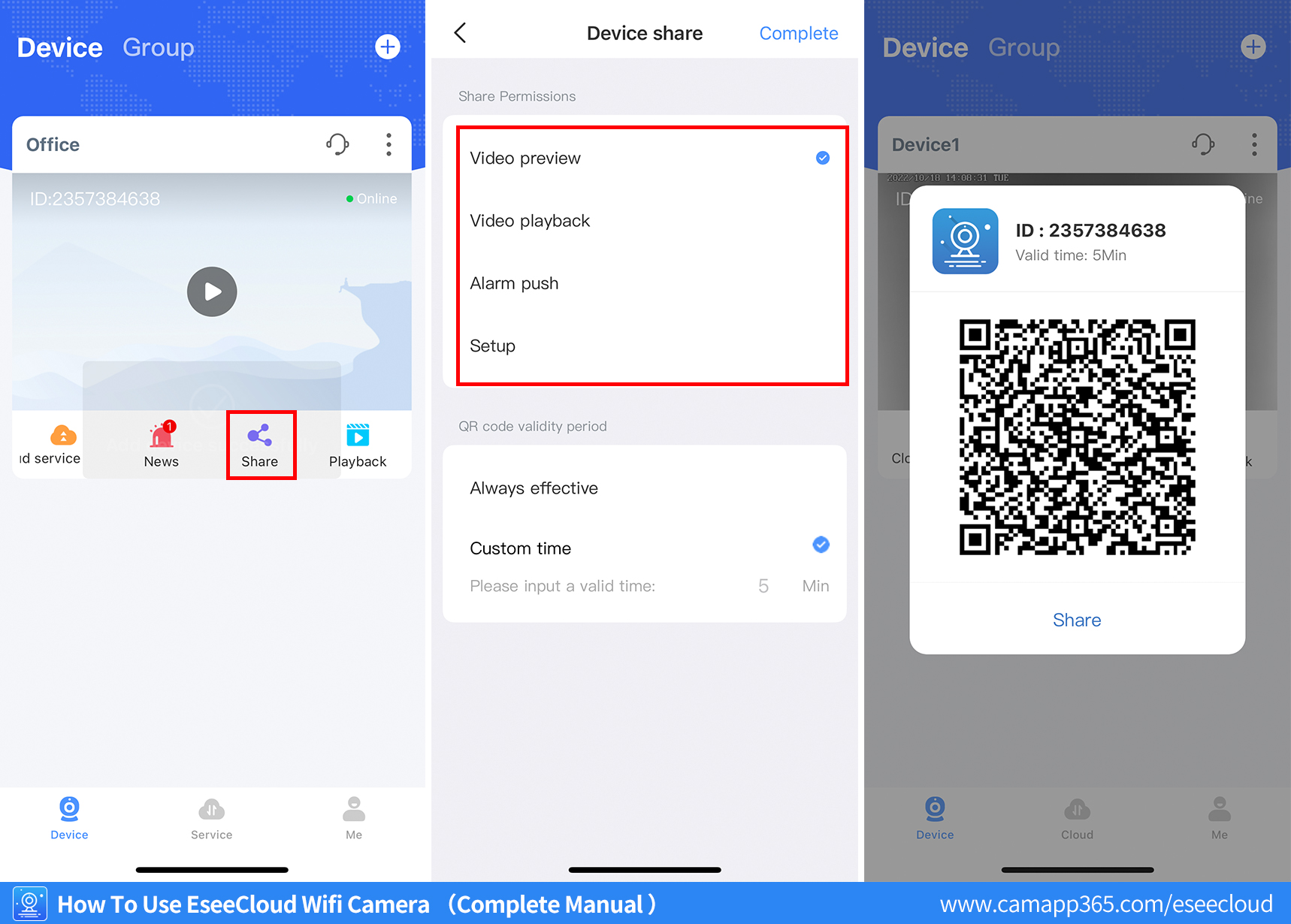 How to share EseeCloud camera?