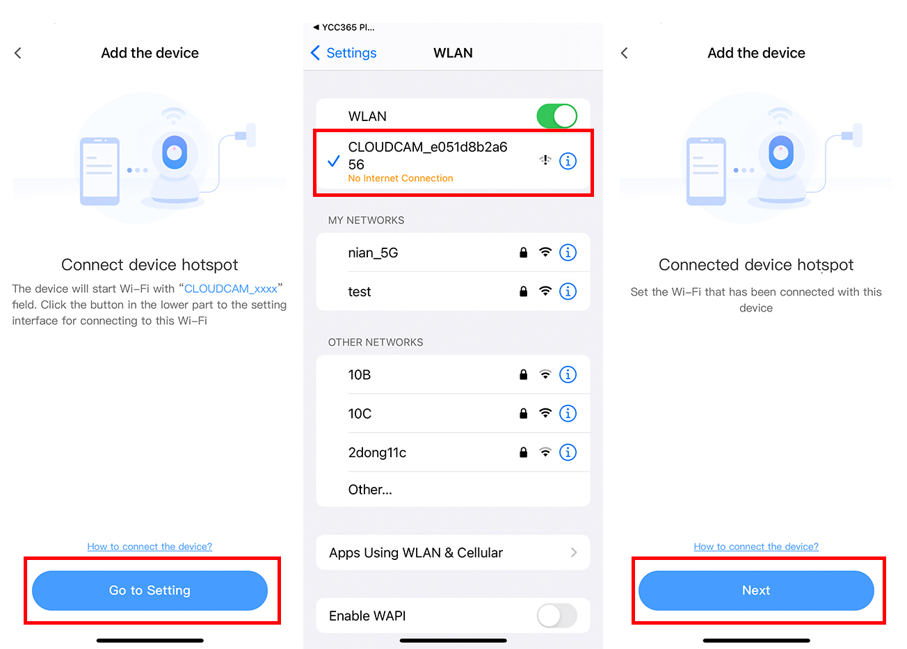 Local connection to YCC365 PLUS Camera
