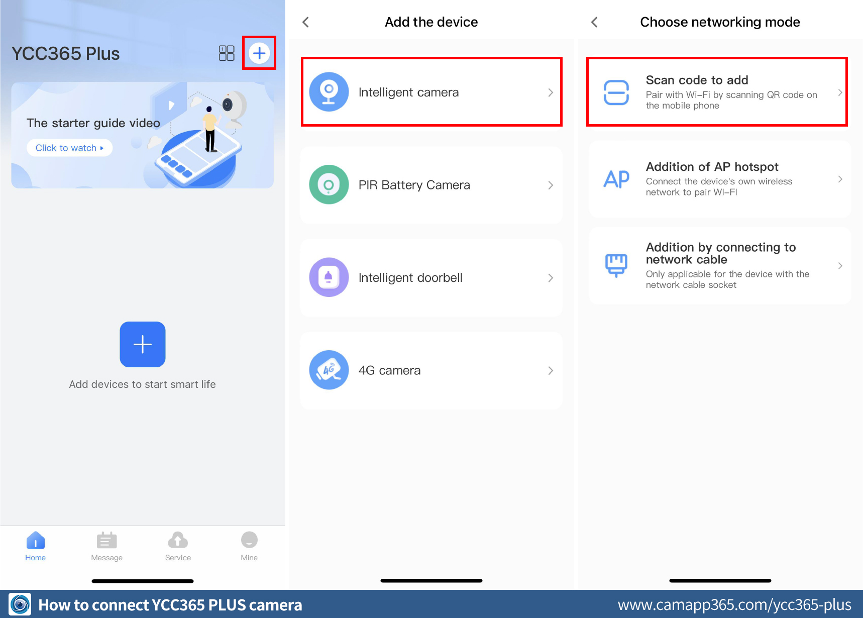 Scan code to add - How to connect YCC365 PLUS camera