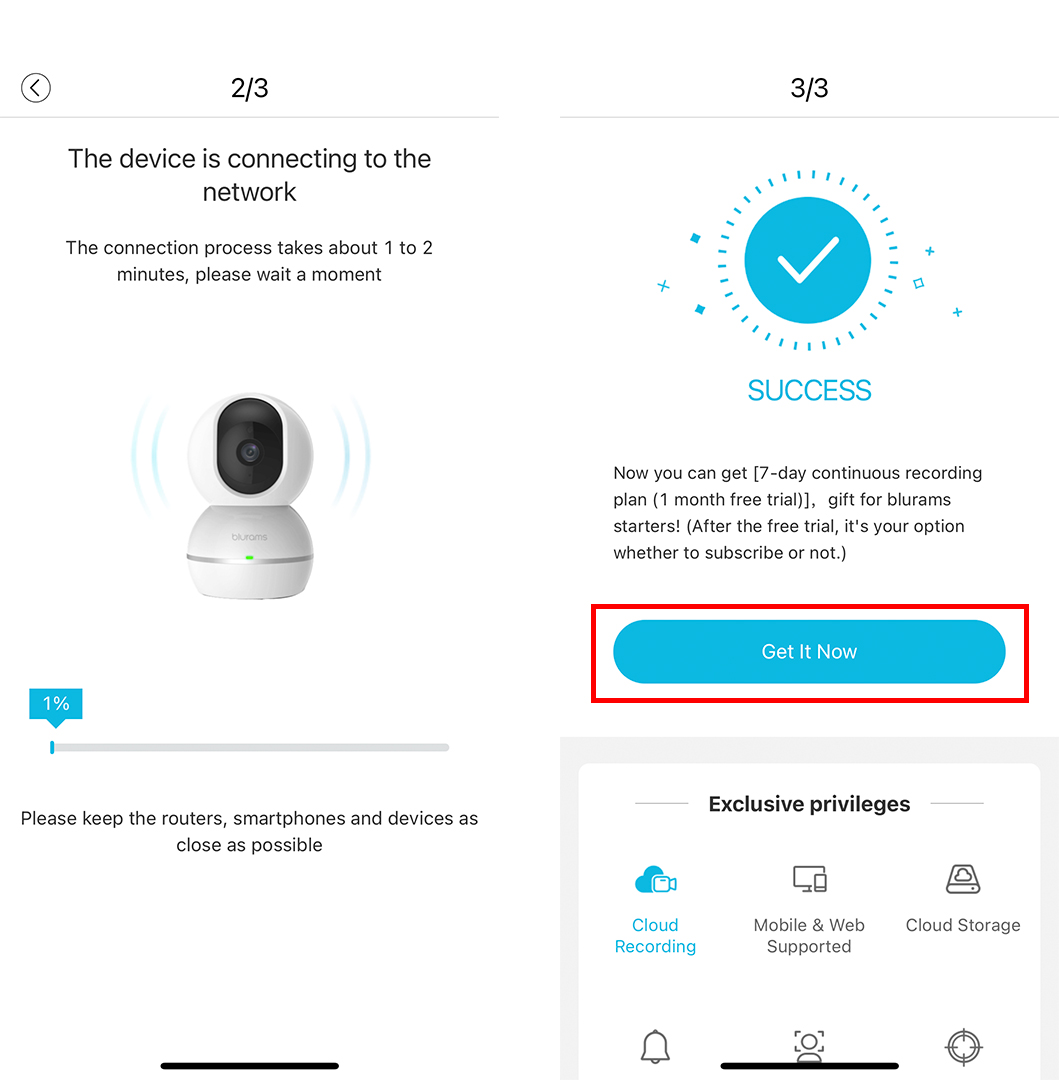 Connect Blurams Camera