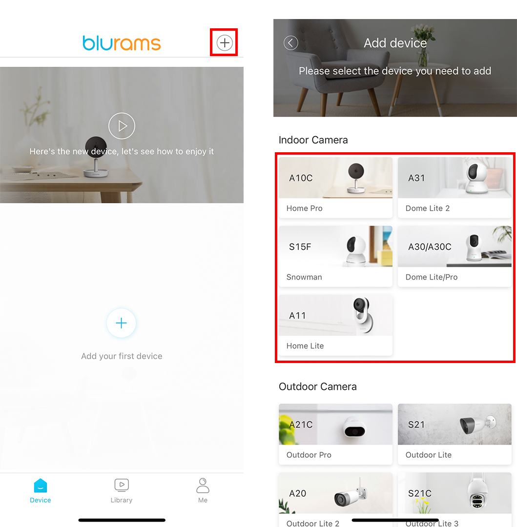 Connect Blurams Camera