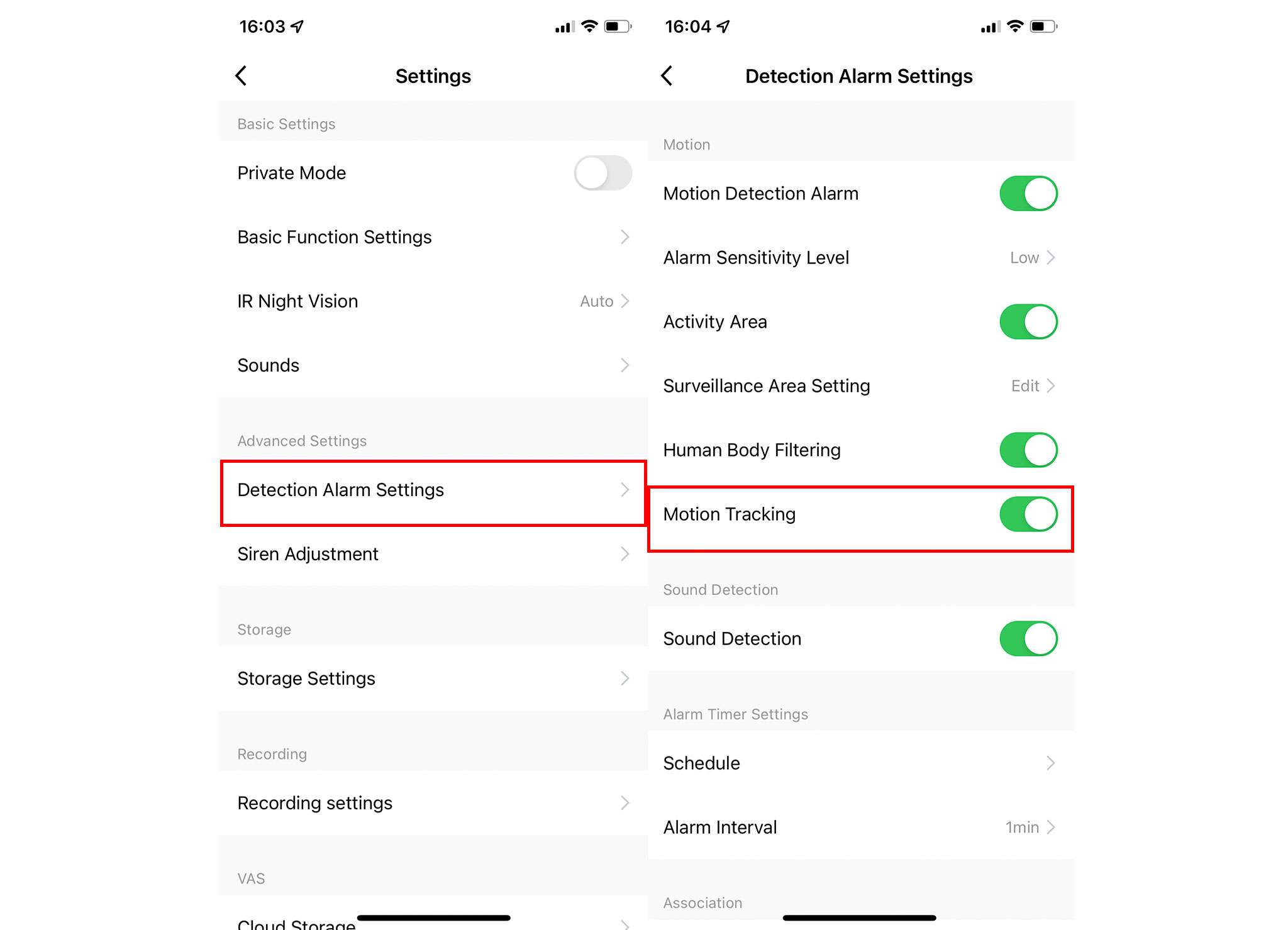 Motion Tracking Setting - set up Smart Life or Tuya camera