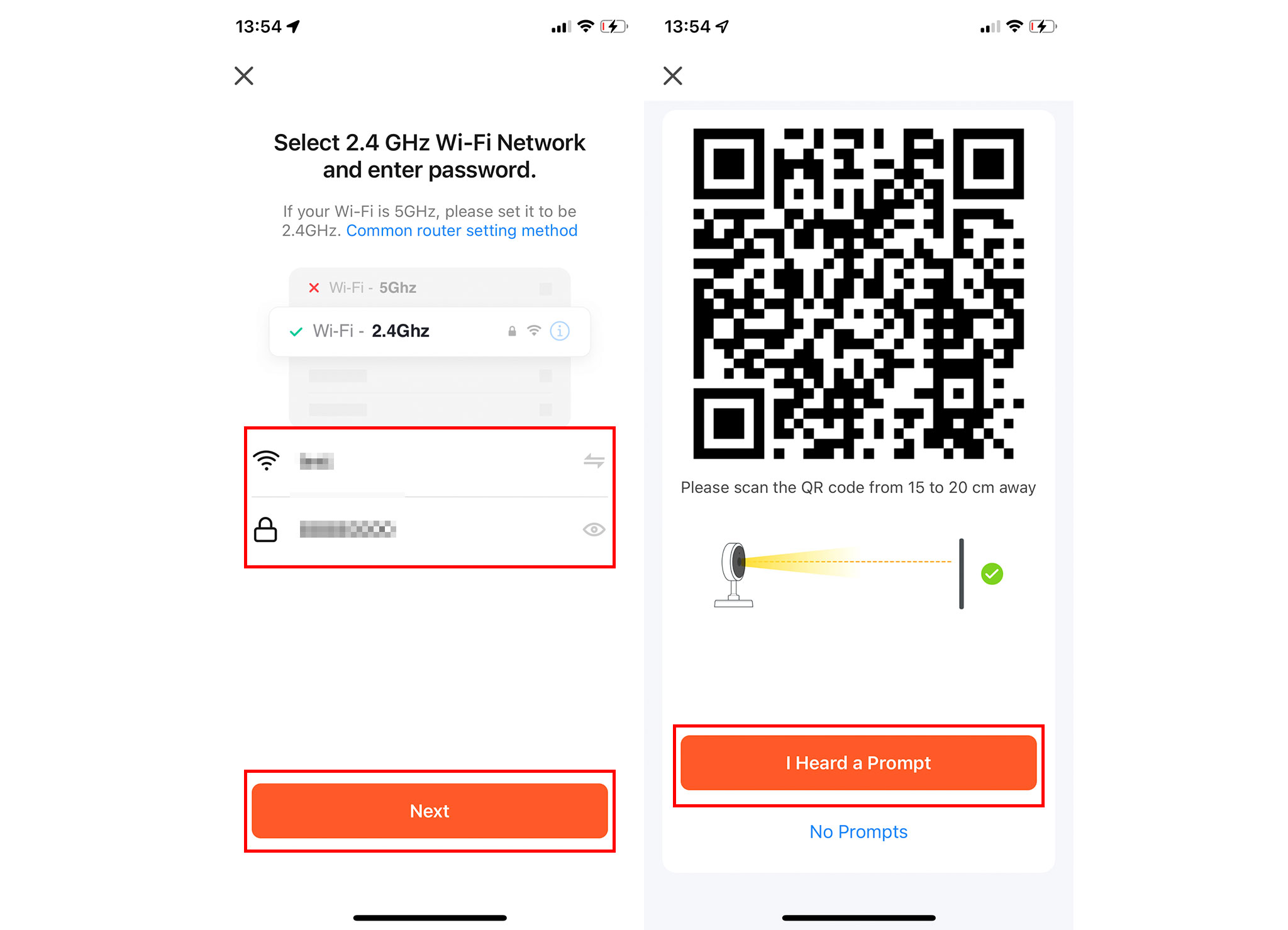 OR Code connected camera