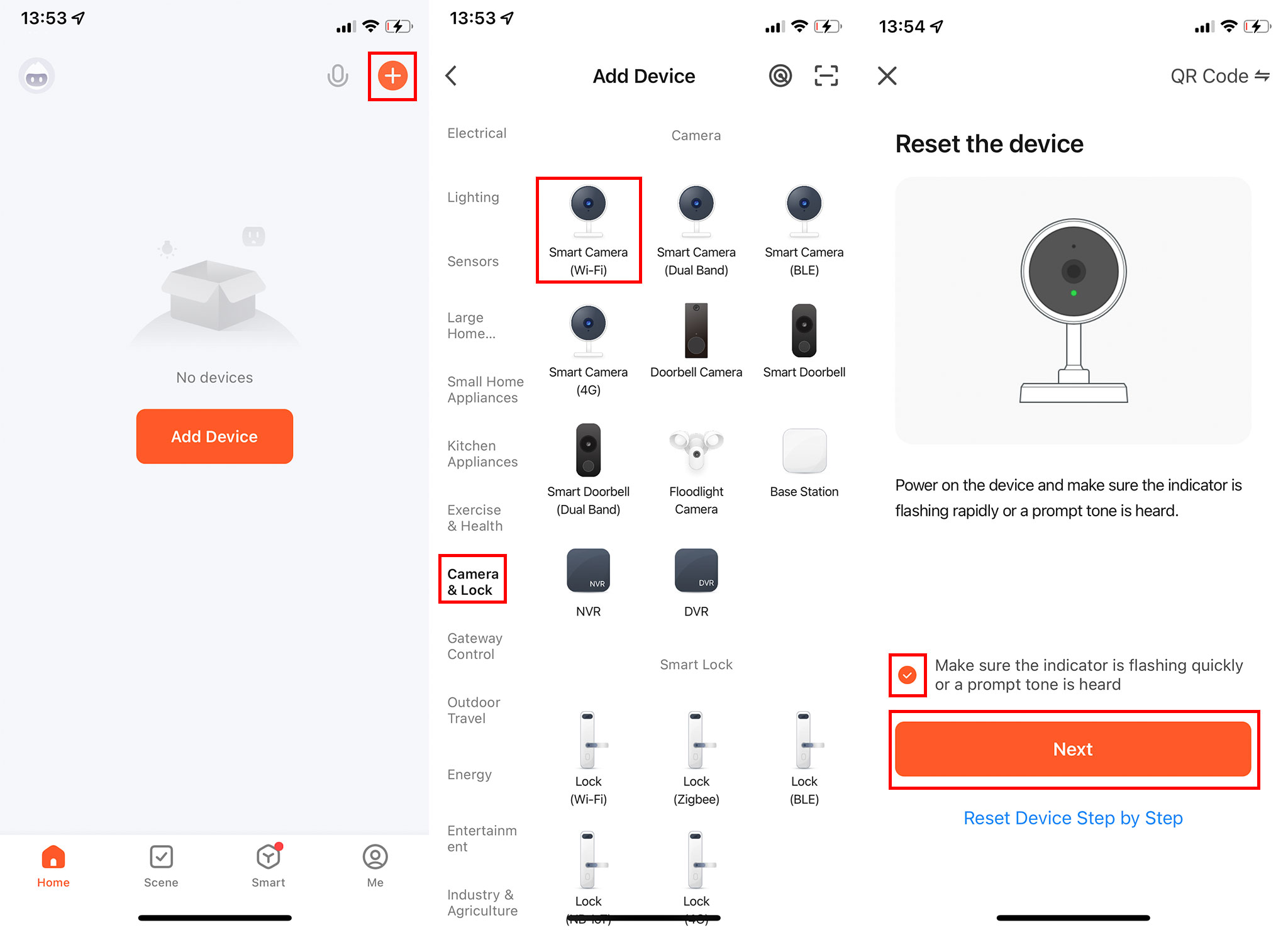 OR Code connected camera