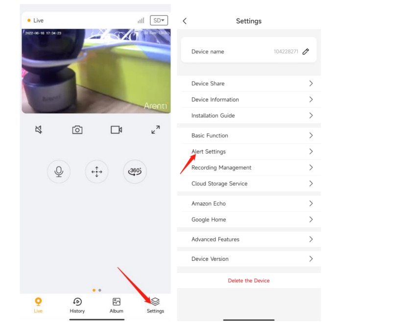 Set up Motion detection
