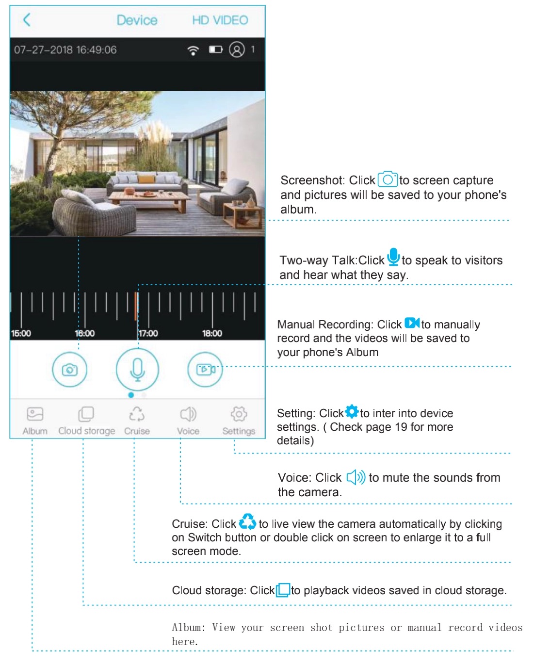 Ubell App interface description