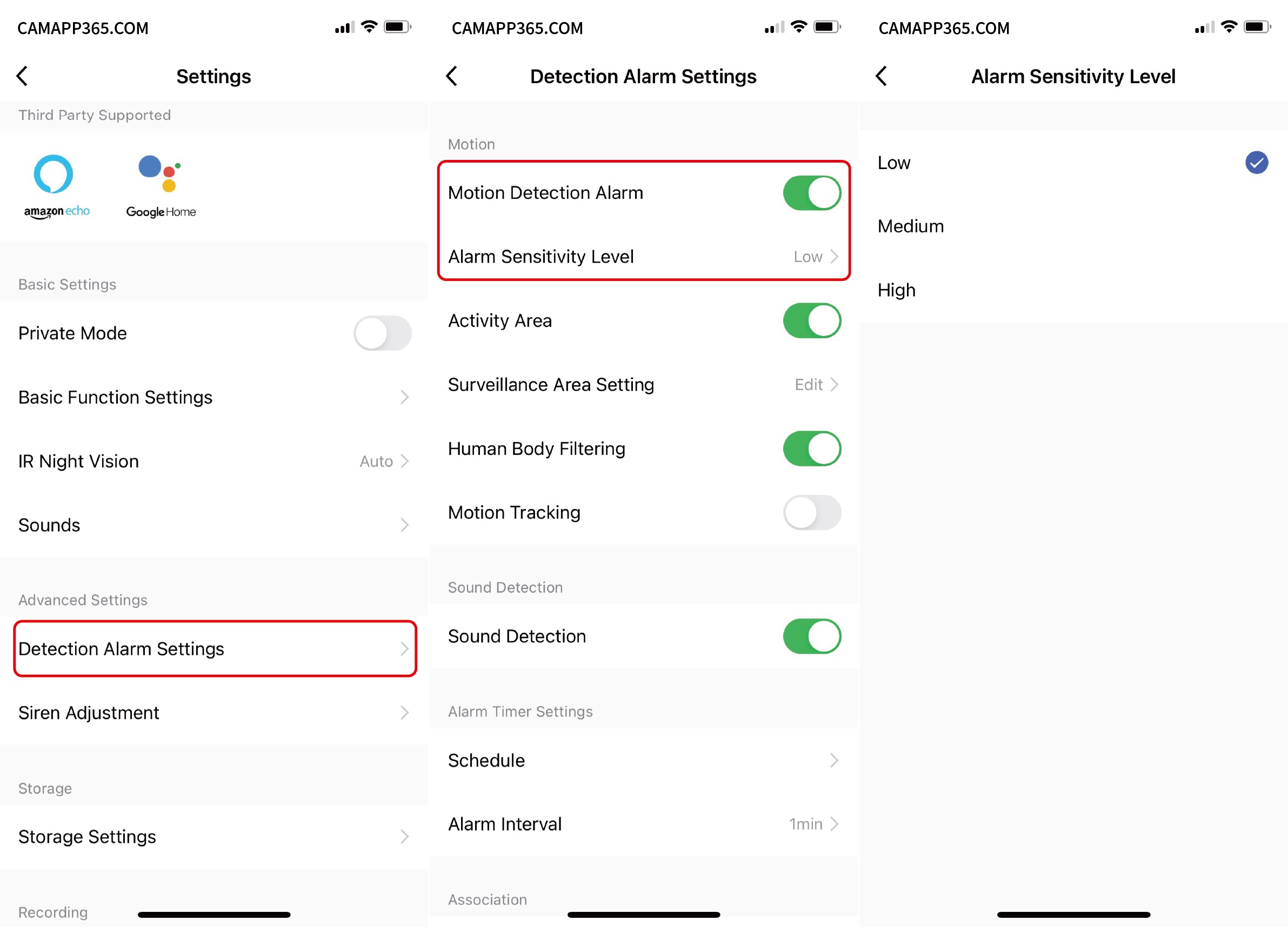 Detection Alarm Setting - LaView Camera Setup Manual
