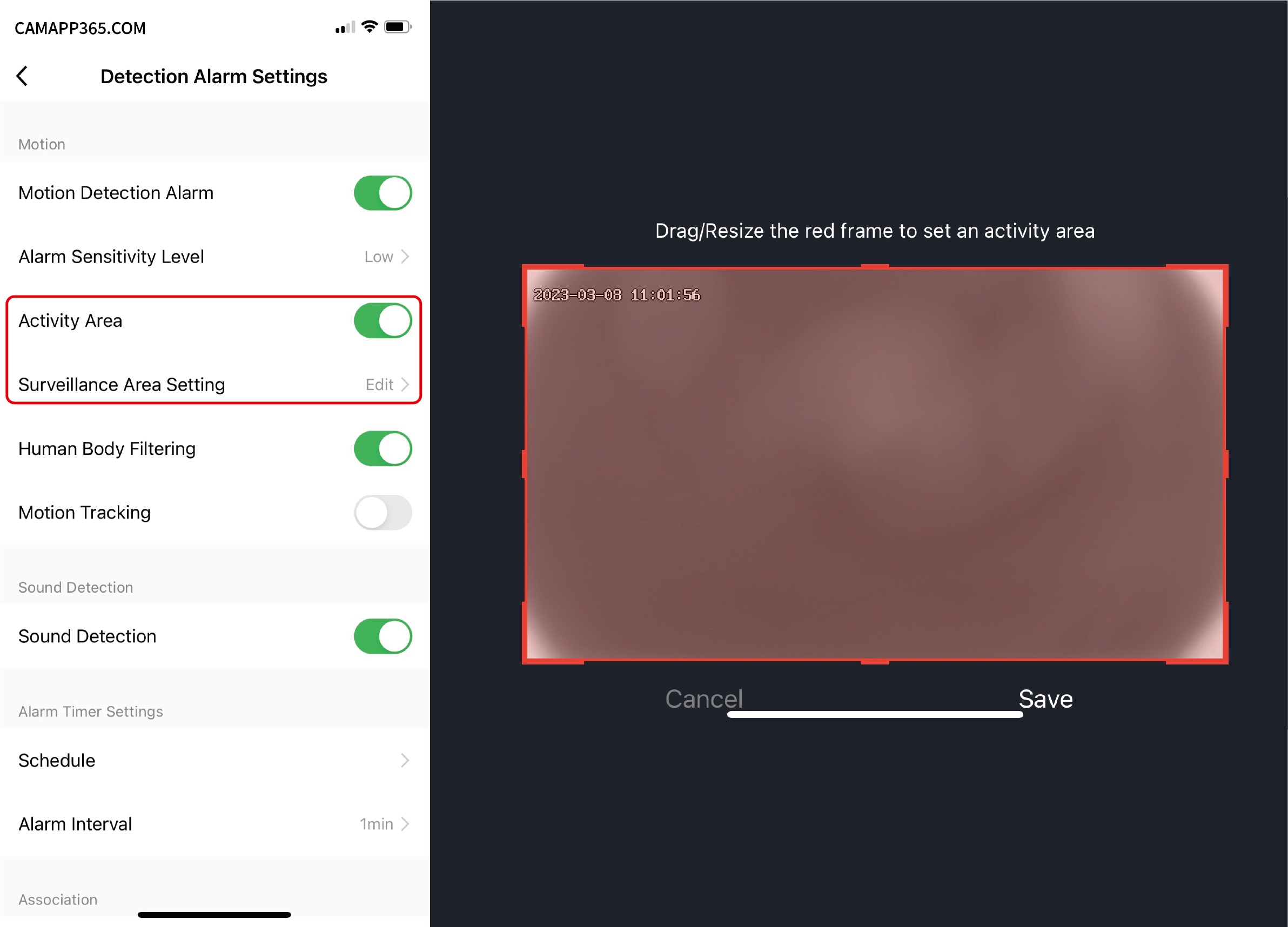 Detection area - LaView Camera Setup Manual