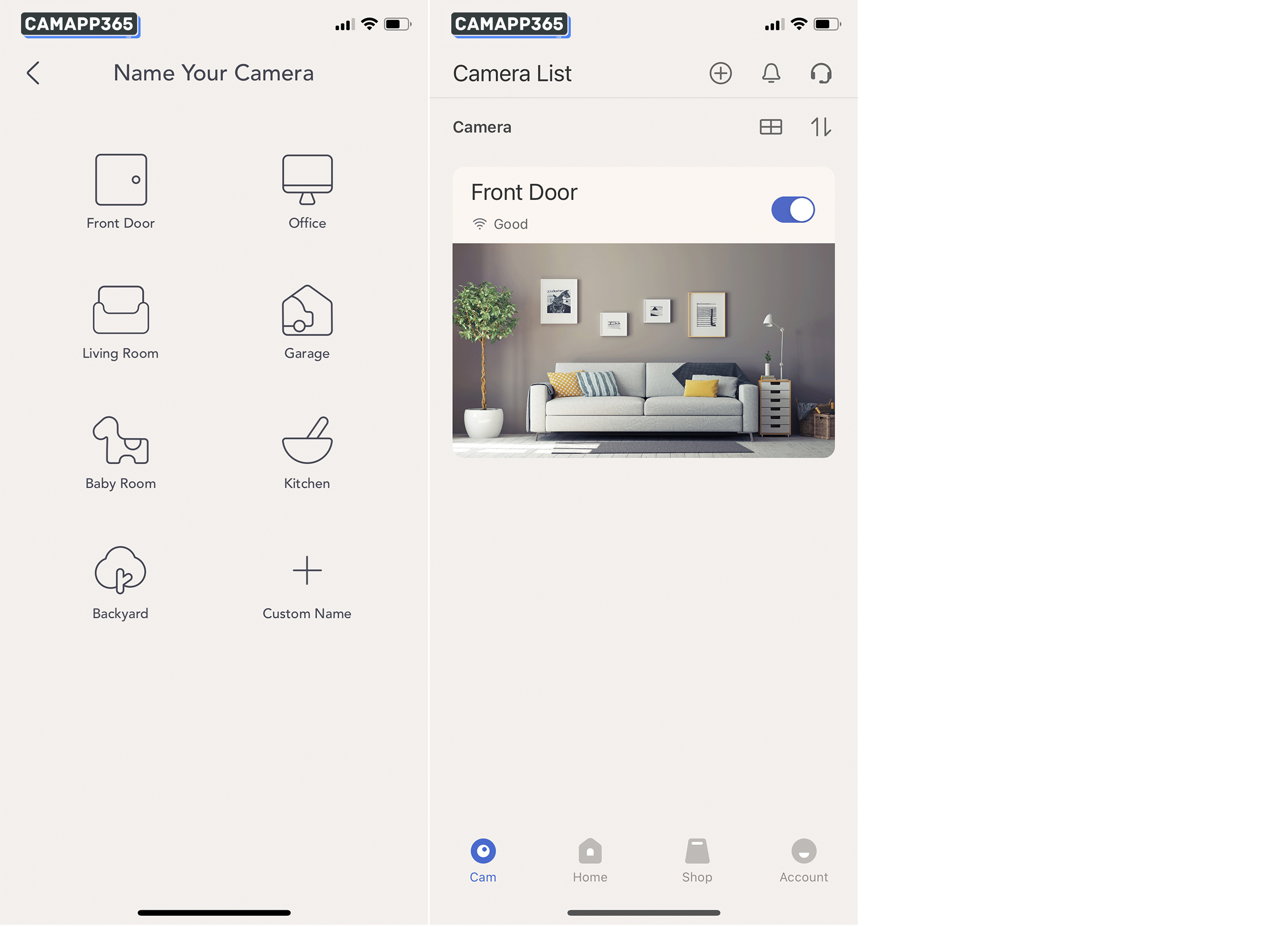 Once the Nooie camera has been successfully connected, name your camera and you are ready to use it.