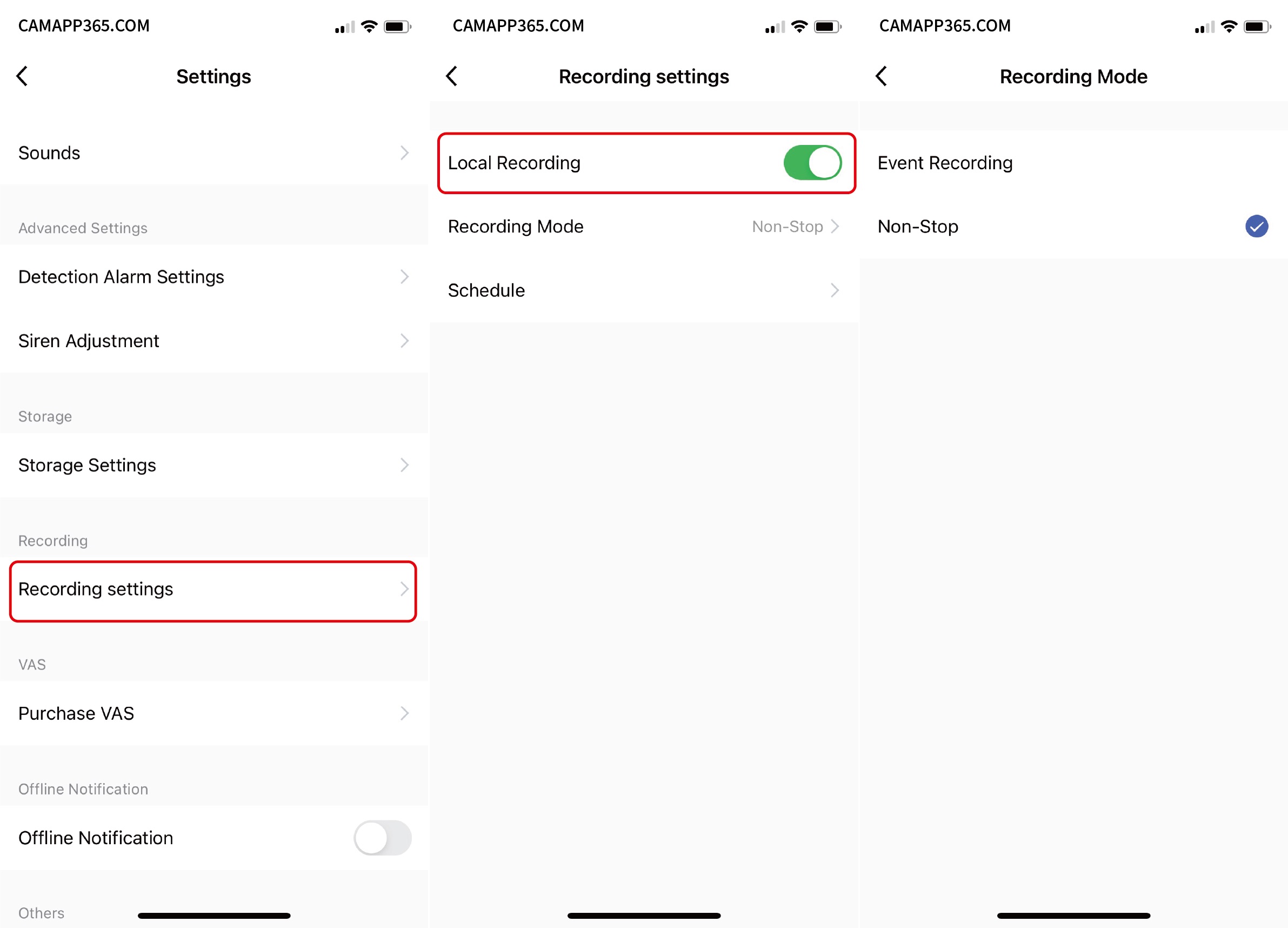 Recording setting - LaView Camera Setup Manual