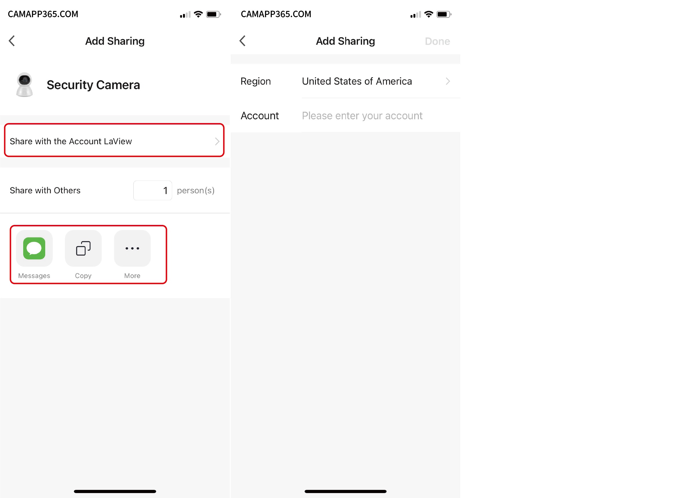 Share LaView Camera- LaView Camera Setup Manual