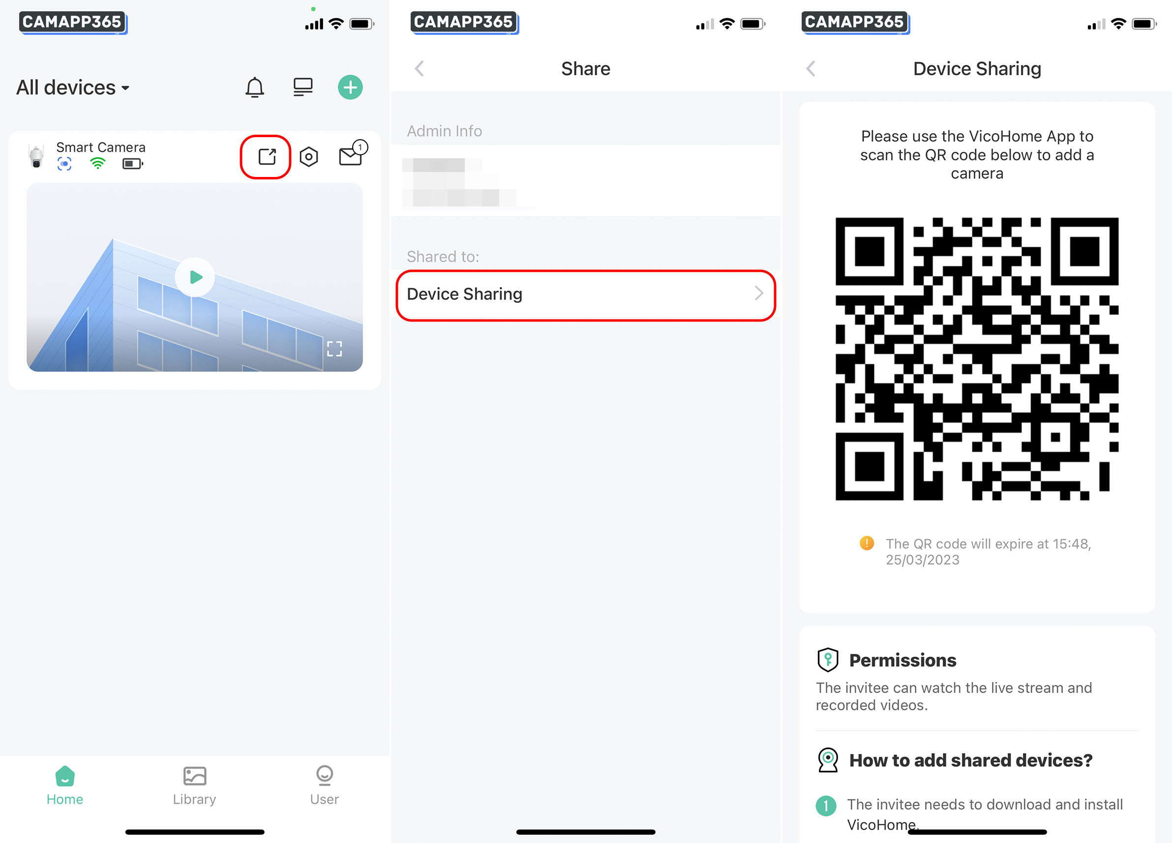 Share VicoHome&nbsp;Camera