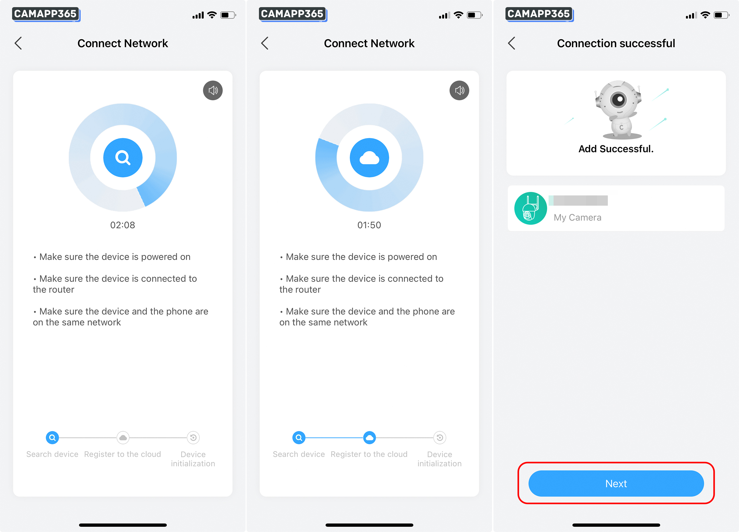 Now wait for the Anran camera to connect to your wifi and access the internet, usually around 60 seconds for a successful connection.