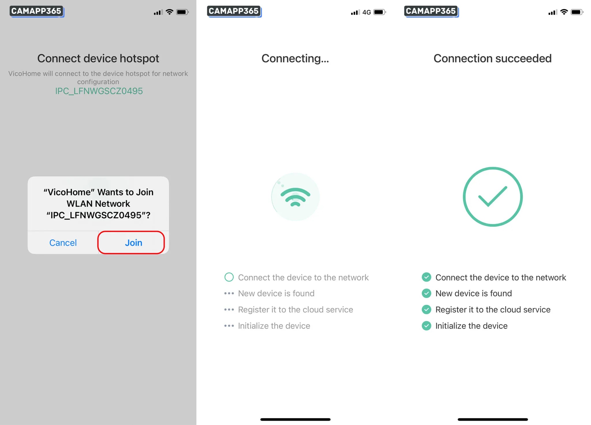 Click&nbsp;Join, and then wait for the GMK camera to connect to Wi-Fi, which takes about 1-2 minutes.