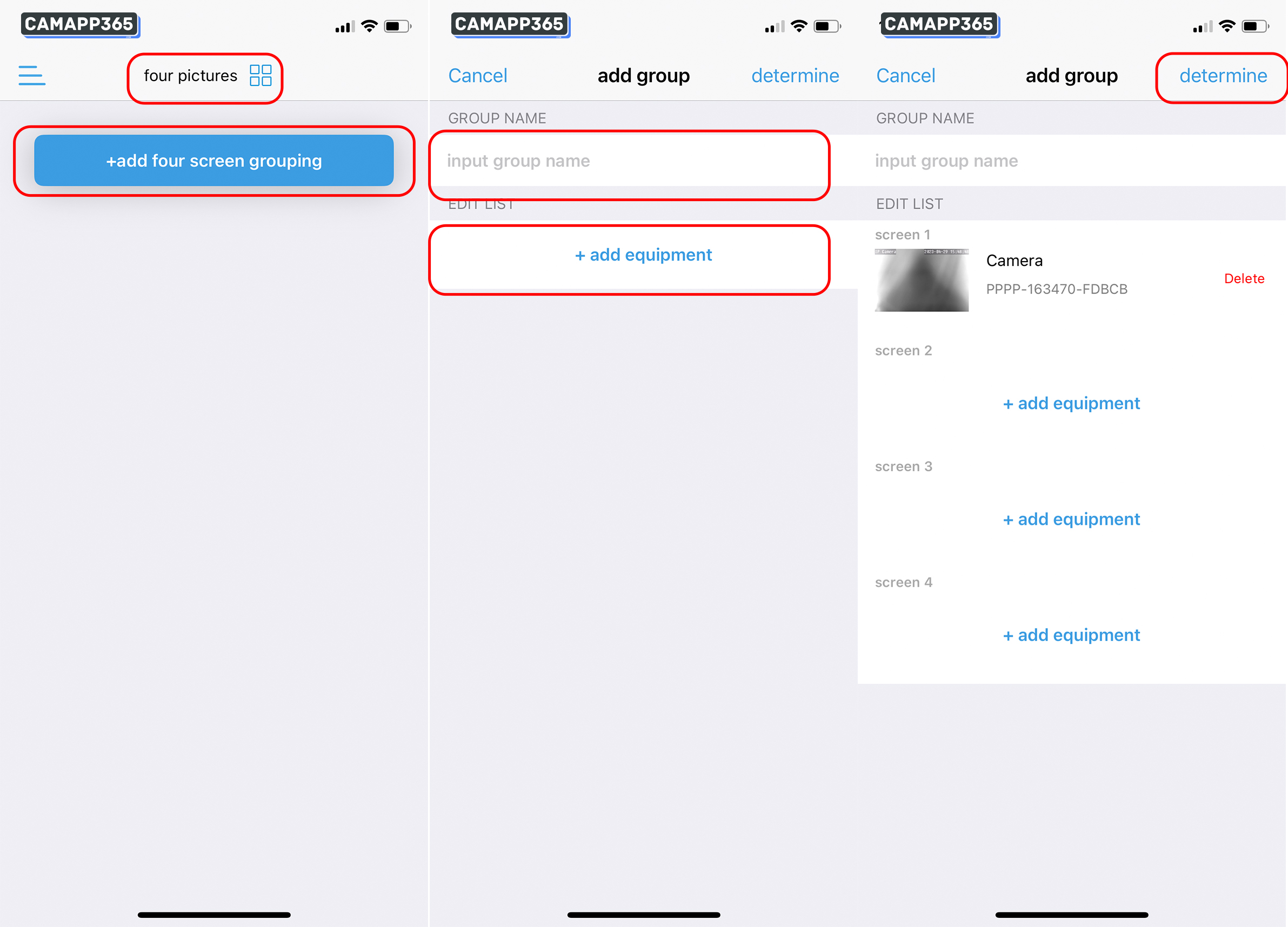 CamHiPro APP can watch 4 cameras at the same time.
