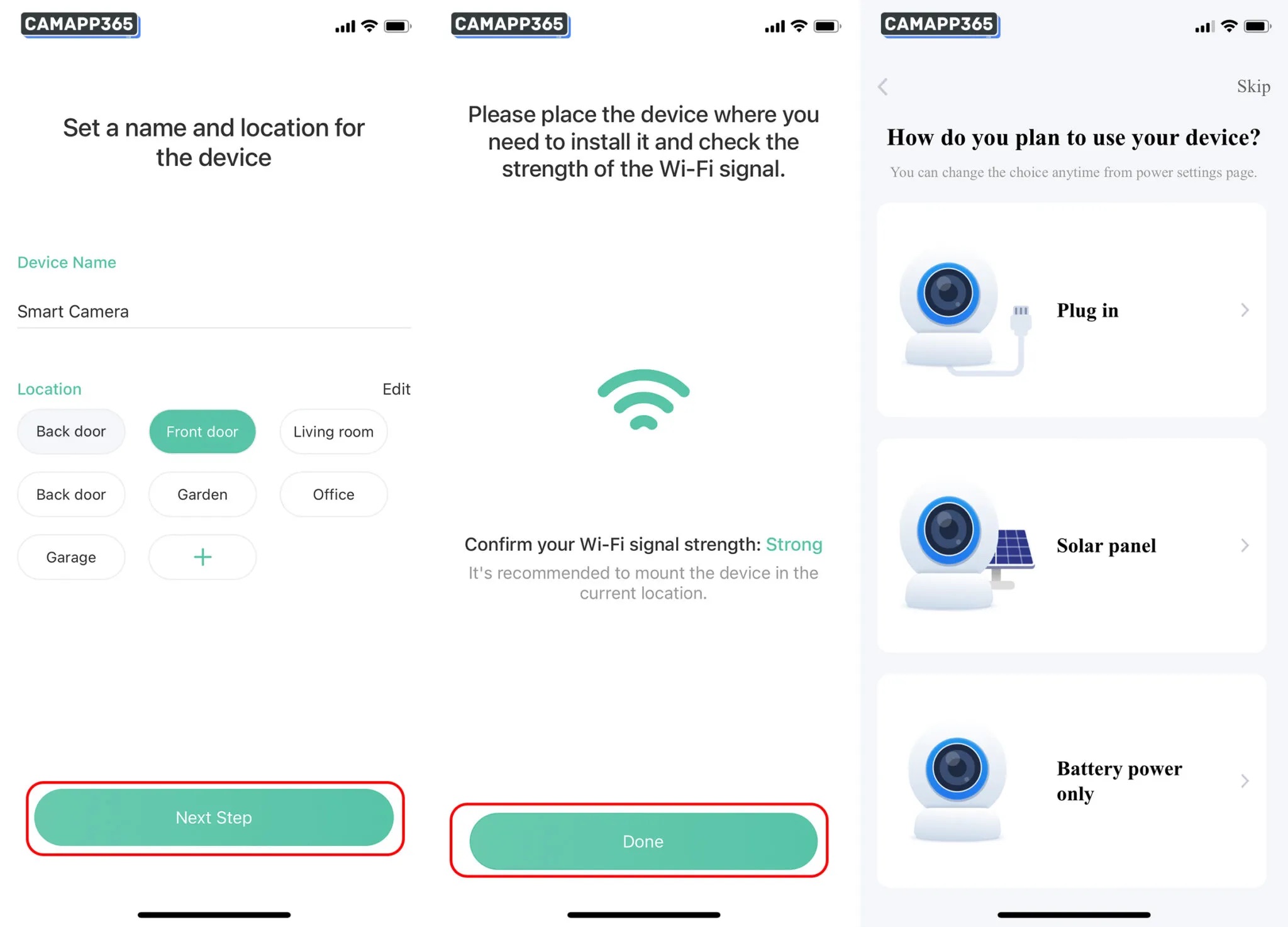 After successfully connecting the GMK camera, set a name for it and then click&nbsp;Next Step. The VicoHome app will test the Wi-Fi signal at the camera’s current location. If the signal appears weak, it’s recommended to enhance the Wi-Fi signal or change the location.