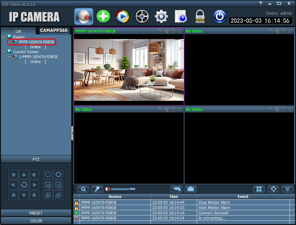 Connecting CamHi cameras