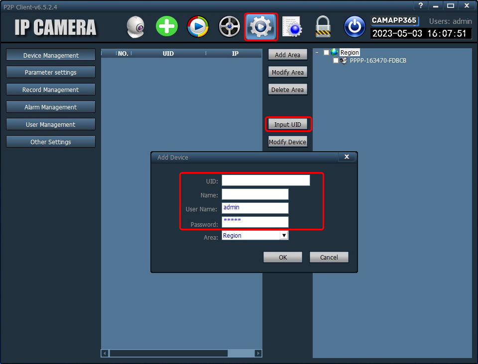 Manually Add CamHi Cameras