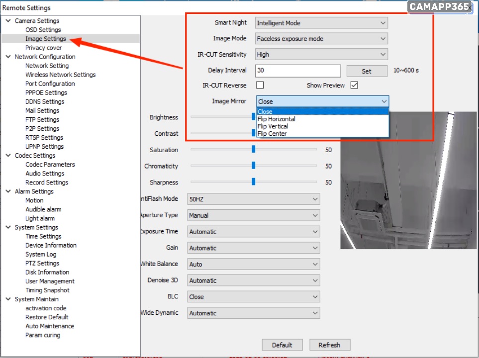 Image settings