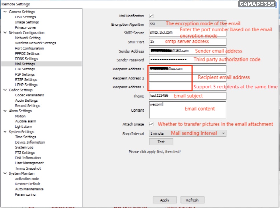 Mail Settings