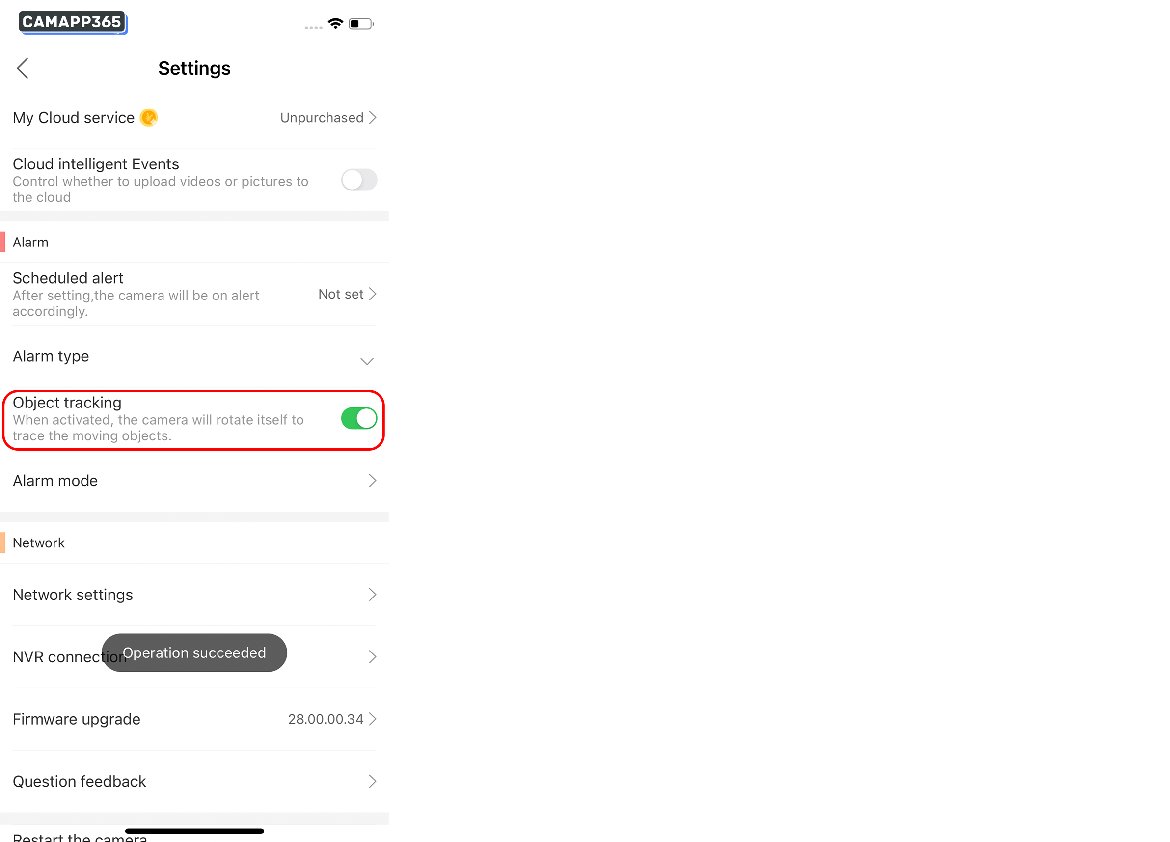 Motion Tracking Settings
